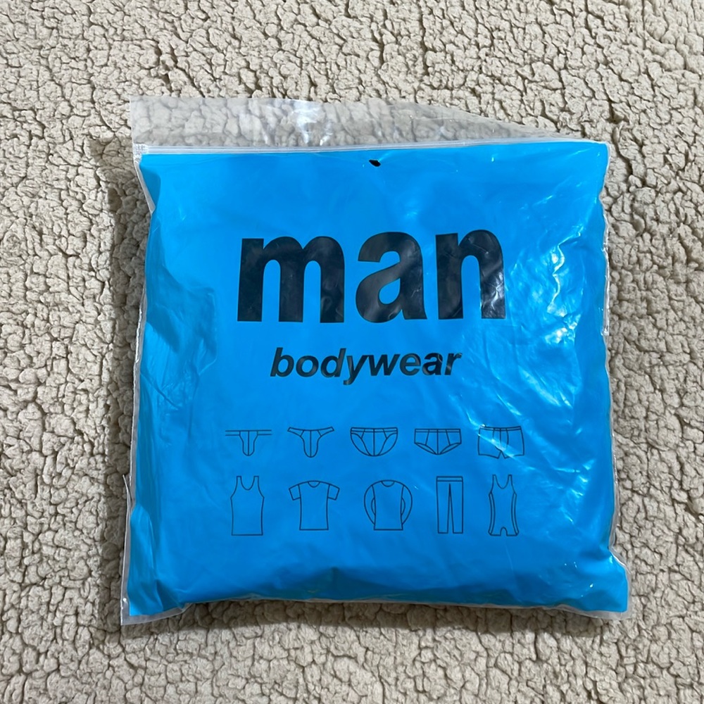 Man Bodywear Black Faux Latex Bodysuit | M